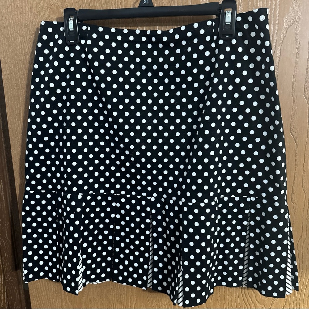 Harold’s Whimsical Polka Dot Skirt w/ Stripes Women’s Size 12 Cotton Made in USA